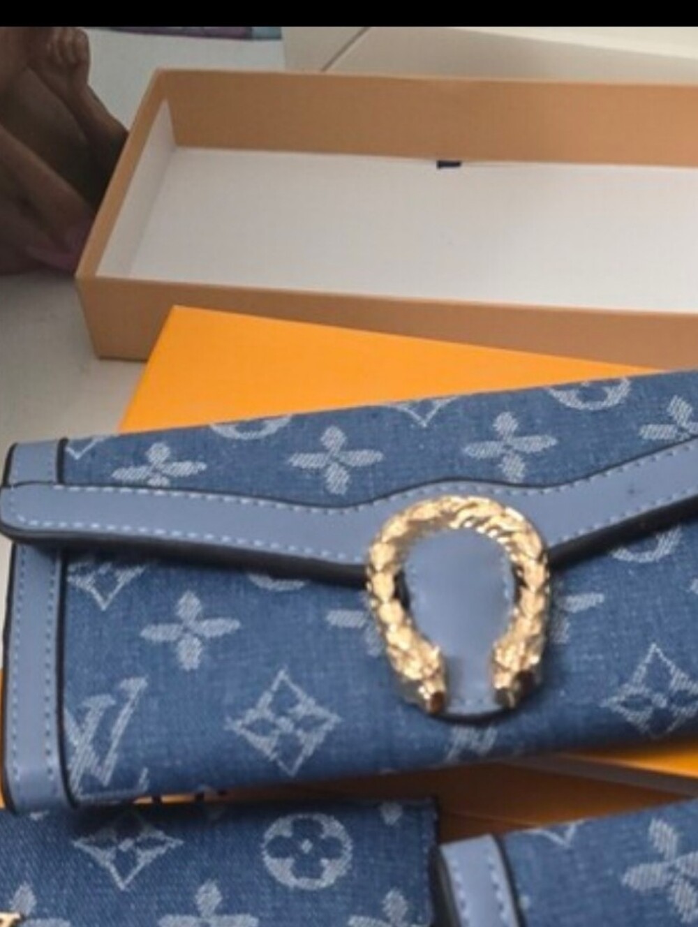 LVOU Designer Denim Snap Wallet
